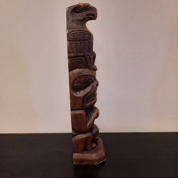 Large Vintage RARE Pearlite Wax Haida Totem Pole Candle - Picture 4 of 13